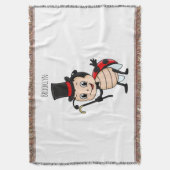 トップハットとネクタイ漫画の可愛いラディバグ スローブランケット (正面縦)