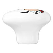 トップハットとネクタイ漫画の可愛いラディバグ セラミックノブ (側面)