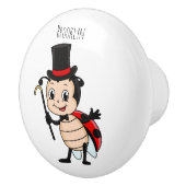 トップハットとネクタイ漫画の可愛いラディバグ セラミックノブ (右)