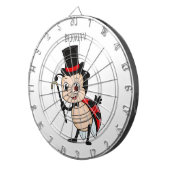 トップハットとネクタイ漫画の可愛いラディバグ ダーツボード (正面右)