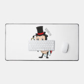 トップハットとネクタイ漫画の可愛いラディバグ デスクマット (キーボード&マウス)