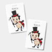 トップハットとネクタイ漫画の可愛いラディバグ バッジ (正面＆裏面)