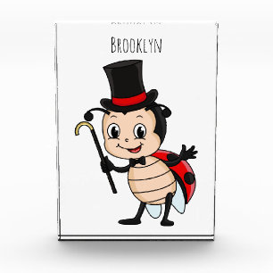 トップハットとネクタイ漫画の可愛いラディバグ フォトブロック