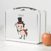 トップハットとネクタイ漫画の可愛いラディバグ メタルランチボックス (インサイチュ)