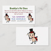 トップハットとネクタイ漫画の可愛いラディバグ 名刺 (正面/裏面)