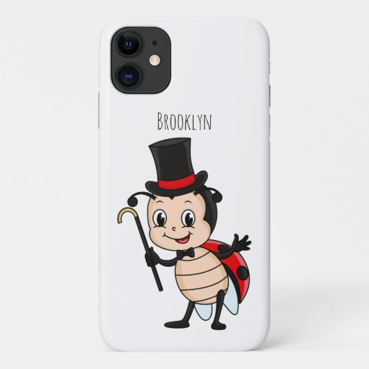 トップハットとネクタイ漫画の可愛いラディバグ Case-Mate iPhoneケース (裏面)