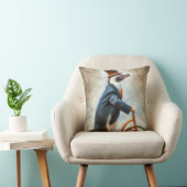 トップハットとバイクに乗ったブレザーを持つペンギン クッション (椅子)