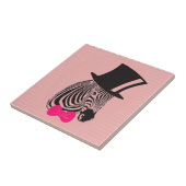 トップハットとボウタイを備えたヒップスターゼブラ タイル (側面)