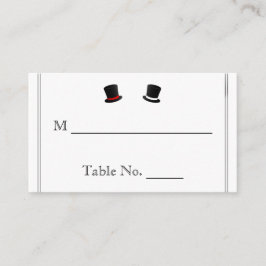 トップハットとボウタイゲイ結婚の座席表 プレイスカード