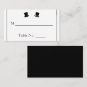 トップハットとボウタイゲイ結婚の座席表 プレイスカード (正面/裏面)
