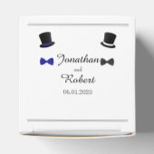 トップハットとボウタイゲイ結婚式の引き出物ボックス フェイバーボックス (上部)