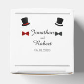 トップハットとボウタイゲイ結婚式の引き出物ボックス フェイバーボックス (上部)