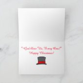 トップハットとメガネでクリスマスキャロルを楽しむ シーズンカード (内部)