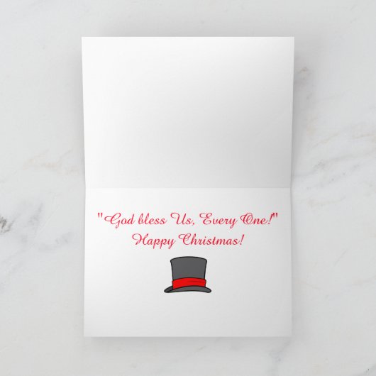 トップハットとメガネでクリスマスキャロルを楽しむ シーズンカード (内部)