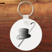 トップハットと杖 キーホルダー (正面)