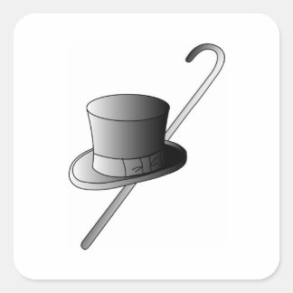 トップハットと杖 スクエアシール