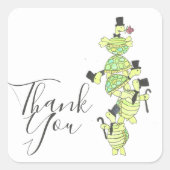 トップハットにウミガメが登場 スクエアシール (正面)