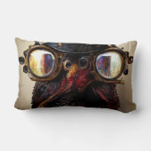 トップハットにゴーグル付きスチームパンク七面鳥 ランバークッション (裏面)