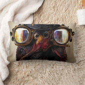 トップハットにゴーグル付きスチームパンク七面鳥 ランバークッション (ブランケット)