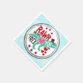 トップハットにTレックスかわいいおもしろいバレンタインデー スタンダードカクテルナプキン (角)