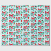 トップハットにTレックスかわいいおもしろいバレンタインデー ラッピングペーパー (フラット)