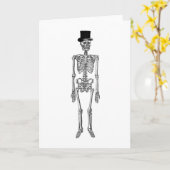 トップハットのスケルトン カード (黄色い花)