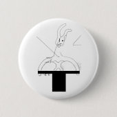 トップハットの白うさぎ 缶バッジ (正面)