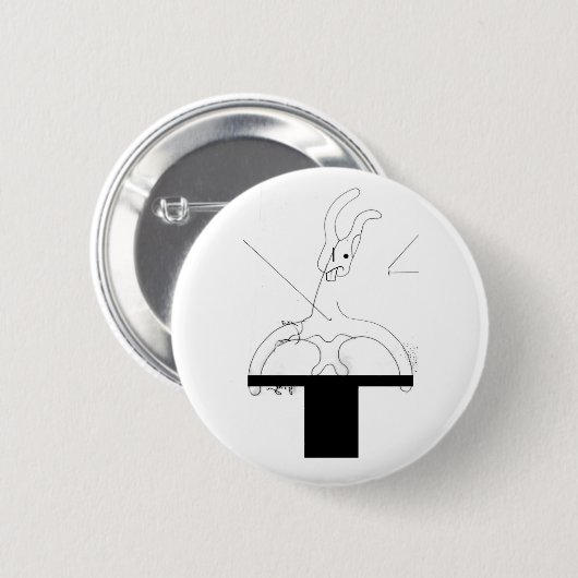 トップハットの白うさぎ 缶バッジ (正面&裏面)