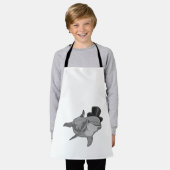 トップハットの紳士としてのイルカ エプロン (着用した状態)