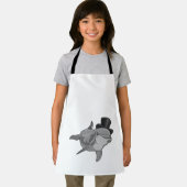 トップハットの紳士としてのイルカ エプロン (インサイチュ)
