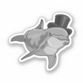 トップハットの紳士としてのイルカ シール (正面)