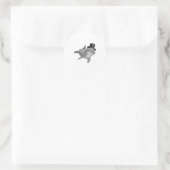 トップハットの紳士としてのイルカ ラウンドシール (バッグ)