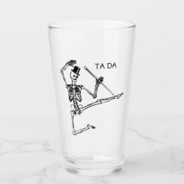 トップハットをかぶったダンシングスケルトンのビールジョッキ タンブラーグラス