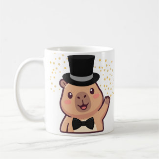 トップハットをかぶった紳士なカピバラマグ コーヒーマグカップ