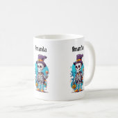 トップハットを着た面白いハロウィーンのスケルトン コーヒーマグカップ (正面右)