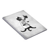 トップハットキャットヴィンテージフェイクアートキャンバスノート ノートブック (右側)