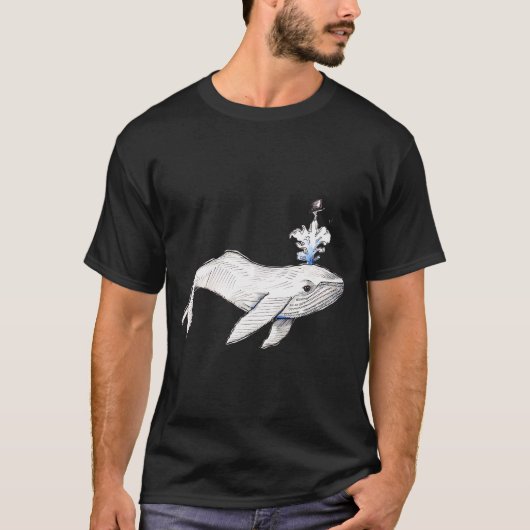 トップハットクジラ Tシャツ (正面)
