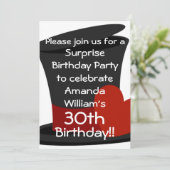 トップハットサプライズ誕生日パーティーの招待状 招待状 (スタンド正面)