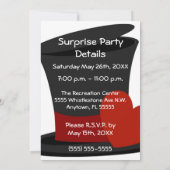 トップハットサプライズ誕生日パーティーの招待状 招待状 (裏面)