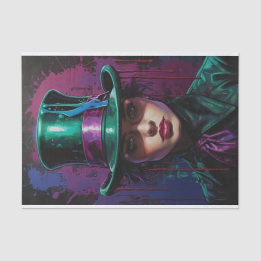 トップハットシュールレアリスムとアートポップ・アートのデコパージュ 薄葉紙 (正面)