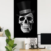 トップハットスカル ポスター (ホームオフィス)