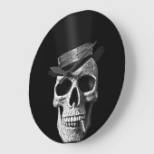 トップハットスカル ラージ壁時計 (傾斜)