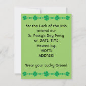 トップハットセントパトリックズ·デイ·パーティの招待状ズ! 招待状 (裏面)