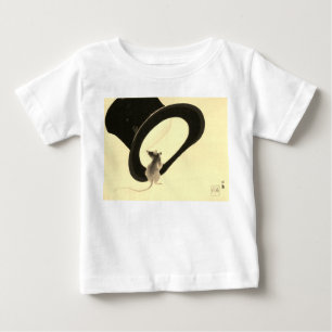 トップハットパーソナライズされた付きベビーTシャツマウス ベビーTシャツ