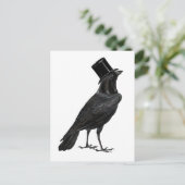 トップハットポストカード付きカラス ポストカード (スタンド正面)
