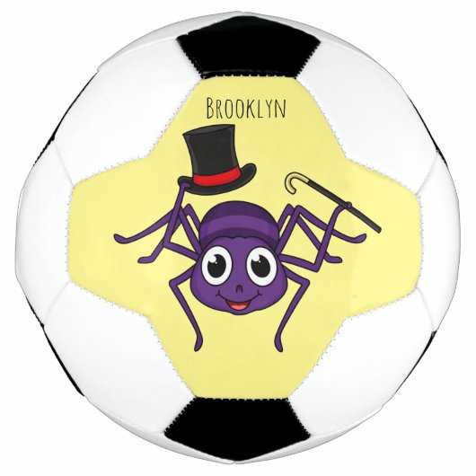 トップハットマンガの可愛いクモ サッカーボール (正面)