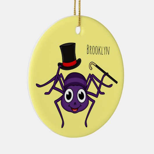 トップハットマンガの可愛いクモ セラミックオーナメント (右)