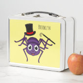 トップハットマンガの可愛いクモ メタルランチボックス (インサイチュ)