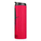 トップハットレッドグリーンハロウィン付きクリスマススカル タンブラー (回転右)