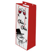 トップハットワイントーストチンチンを持つポスマン ワインギフトバッグ (正面アングル)